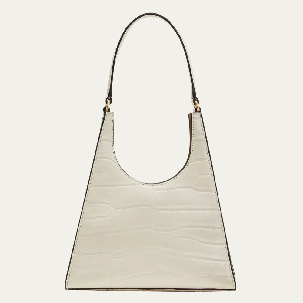 🔥🔥🔥NEW Staud Rey Croc Embossed Leather Shoulder Bag - Picture 2 of 10